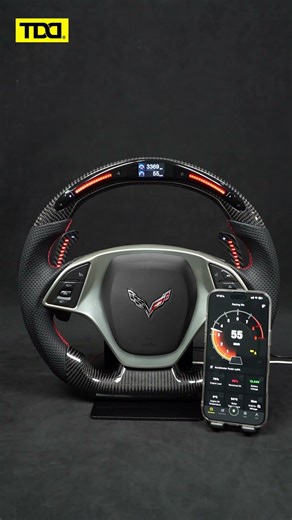 Transform your Corvette C7 with our Carbon Fiber LED Steering Wheel & Magnetic LED Paddle Shifters!