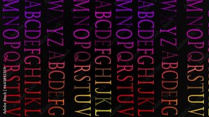 Alphabet colorful animation A to Z in vertical high resolution. Alphabet, A to Z, English Alphabet Animation. Easy to use.