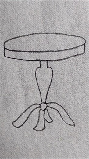 Easy Round Table Drawing 🪑 | Step by Step Sketch Tutorial for Beginners #art #ytshorts #viralvideo