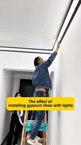 Aluminum alloy imitation plaster linear lamp. #lamp #light #led #smarthome #lightingdecor #homedecor #lightingdesign #lampdesign #interiordesign #lampfactory #ledstriplights #ledstrips #diy #installation #designer #architect #architecture #instagood #home #atmosphere #aleadhome #aleadlighting | Alead Lighting