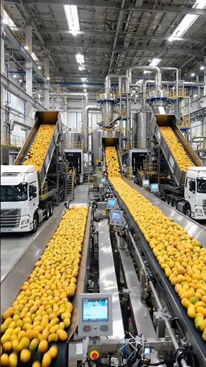 Inside a Modern Fruit Juice Factory | Complete Mango Juice Manufacturing Process #factoryprocess