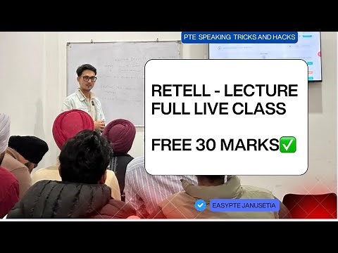 PTE Speaking: Retell Lecture FULL LIVE SESSION | Templates + Real Practice #janupte