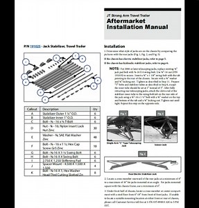 191025 JT's Strong Arm Jack Stabilizer Kit Fit for 5th Wheel RV Travel Trailer