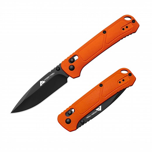 Ozark Trail 7.5 inch Slide Lock Folder Folding Knife with Ball Bearing 3.3 inch D2 Blade Belt Clip