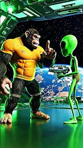माँ को गर्मी लगी तो Alien का UFO ले आया! 👽🛸 Monkey vs Alien Fight 🥊 #shortsyoutube