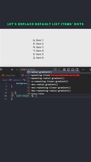 🔥 Customize Your List Items Styling using CSS #frontendcourse #programming #webdesign #learntocode