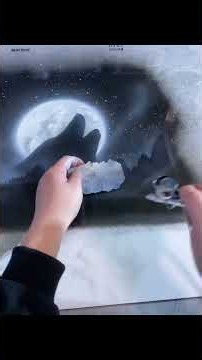 Spray-painted landscape artwork of Langtou Mountain #spraypaintart #painting #art