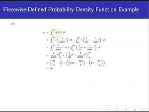 Piecewise-Defined Probability Density Function Example