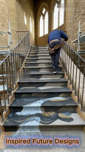 3D Illusion: Transforming an Old Staircase into a Waterfall! 💧 Epoxy Paint and Magical Design