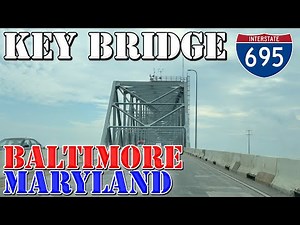 I-695 West - Francis Scott Key Bridge - Baltimore - Maryland - 4K Infrastructure Drive