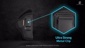 Houston Gun Holsters IWB Gun Holster – ECO Leather Concealed Carry Holster with Suede Interior – Fits Full Size Pistols Laser incl Glk 17 22 31 H&K USP P2000 XD XDM Ruger 9 40 45 95 S&W M&P