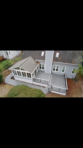 We just wrapped up this beautiful custom deck featuring Trex Transcend® Rainier and Island Mist decking—bringing a clean, modern look with long-lasting durability. To finish it off, we installed Trex Select® Aluminum railings topped with a sleek Rainier cocktail rail, perfect for entertaining and relaxing outdoors. Low maintenance. High style. Built to last. 🌿🏡 Thinking about upgrading your outdoor living space? Let’s make it happen. #TrexDeck #TrexTranscend #TrexSelect #CompositeDecking #Deck