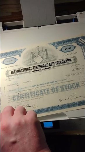 I sold this ITT (International Telephone & Telegraph) Corp. Certificate #short #shorts #viral #coin