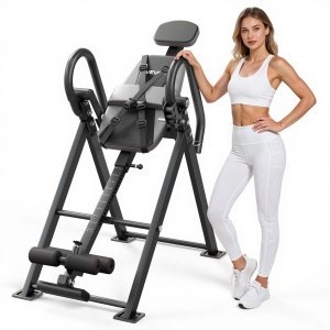 VEVOR Inversion Table, 300 lbs Capacity Heavy Duty Back Inverter Stretcher, Inverted Table with Stable Structure, Dual-Roller Locking, Decompression Tables for Shoulders, Neck, Back, Knees | VEVOR US