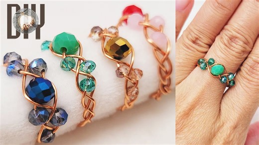 Wire ring making tutorials | jewelry for beginners | 3-wire braid ring | Bead jewelry 972