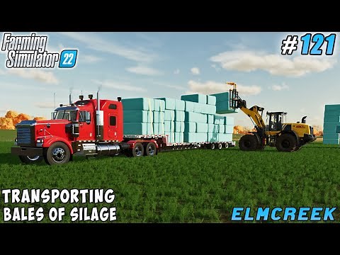 Cotton stubble mulching, loading & transport silage bales | Elmcreek Farm | FS 22 | Timelapse #121