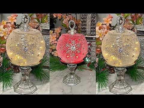 DIY ROOM DECOR! LARGE GLASS MIRROR CHRISTMAS ORNAMENT HOME DECOR