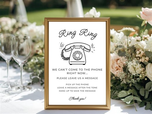 Audio Guestbook Sign Template, Phone Message Guest Book, Voicemail Wedding Sign, Editable Canva Wedding Sign - Etsy