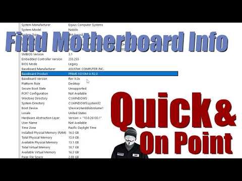 Baseboard System Information Windows 11 Pro How To Find Motherboard Model & BIOS Version Computer PC