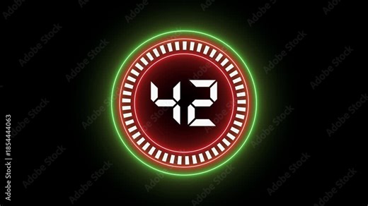 Minimal high quality countdown timer animation from 47 to 0 seconds. Round circle countdown, Modern flat design with animation. real time animated number.
