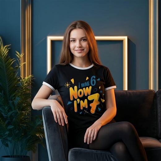 7th Birthday Meme T-shirt Design | I Was 6 Now I'm 7 (digital Download) - Etsy