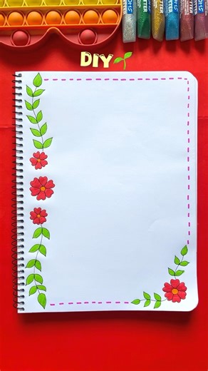 🌱Aesthetic floral border design🌸✨||for beginners|| #like #subscribe #views #viral #art #share