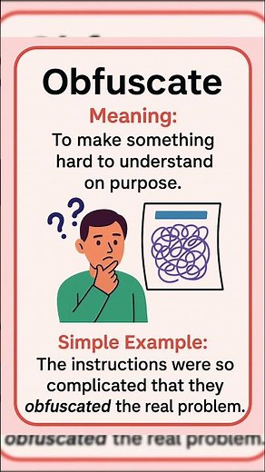 Learn the Word “Obfuscate” /English #vocabulary #learnenglish #english #esl