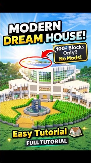 Minecraft Modern House Tutorial ✨🤩 #minecraft #gamingshorts #shorts