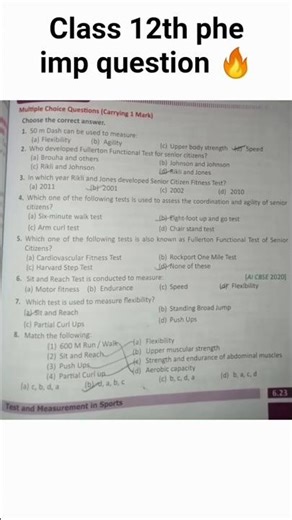 class-12 physical education chapter-6 2025-26#board #mostrepeatedquestions #exam#viral #shorts#PHE
