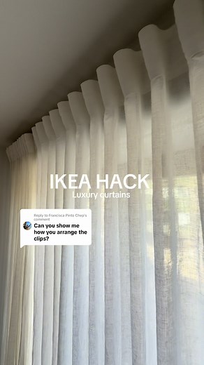 Replying to @Francisca Pinto Chep IKEA CURTAINS HACK: how to arrange the clips! Hope this helps! Let me know if you have any more questions bellow 💕