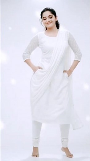 ✨ Beautiful Girl Dance in White Dress | Stunning Solo Performance on White Background ✨