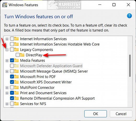 How to Enable or Disable Direct Play in Windows 10 & 11 - MajorGeeks