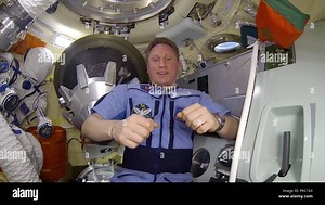 Russia. 10th Sep, 2018. September 10, 2018. - Russian cosmonaut Sergey Prokopiev posted a video on VKontakte social media where he revealed the small sealed hole in the wall of a Russian-made Soyuz space capsule docked onto the International Space Station (ISS). The hole covered with dark sealant is hidden under a padded flap. Sergey Prokopiev described how the astronauts discovered a 2mm hole where air was going out and covered it with three layers of sealant. Cosmonaut also said that the modul