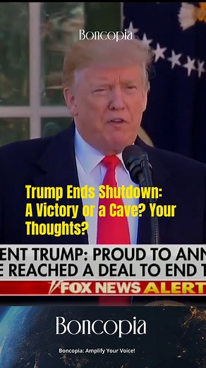 256K views · 5.1K reactions | 2019: Trump Ends Shutdown: A Victory or a Cave? Your Thoughts? On January 25, 2019, President Trump announced the end of the 35-day government shutdown, but without the $5.7 billion for the border wall. | Boncopia | Facebook