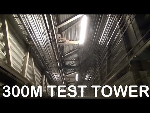 Amazing KONE double deck test elevator at KONE test tower Tytyri Finland