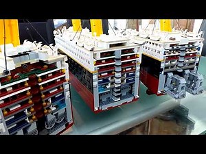 Lego Titanic build three sections inside detail view.