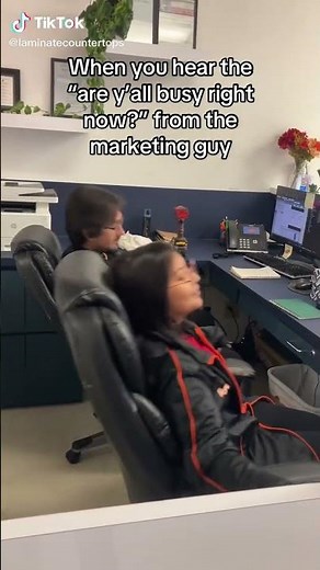 They secretly love it. #marketing #officelife #laminate #fyp