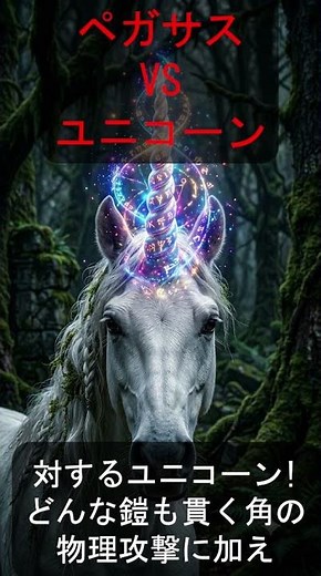 伝説の幻獣バトル！🦄🐴空の王者「ペガサス」と、魔法と物理のハイブリッド「ユニコーン」。もし本気で戦ったら、勝つのはどっち！？🔥 #雑学 #一分でわかる #youtubeショート #10秒雑学 #金運