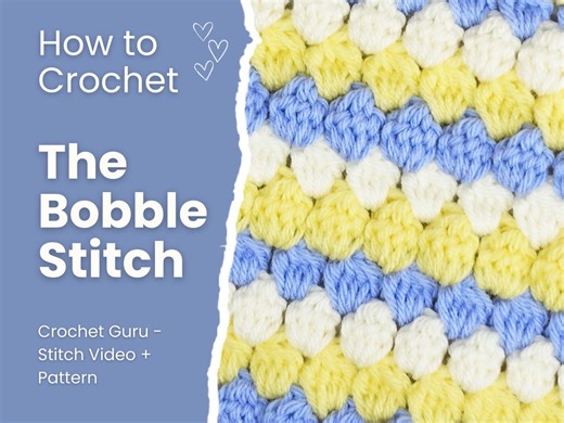 Bobble Stitch Crochet Pattern: Easy Blanket & Scarf PDF   Video Tutorial - Etsy