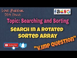 Search in a Rotated Sorted Array | Love Babbar DSA Sheet | Leetcode | Amazon | Microsoft🔥| Placement