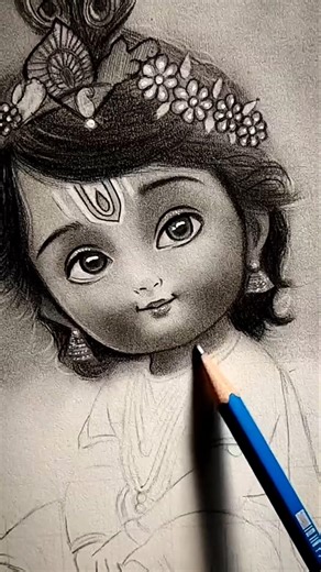 Radhe Krishna Drawing Art Step by Step | Easy Radha Krishna Drawing for Beginners #shorts