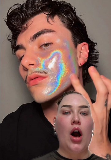 finally trying HOLOGRAPHIC skin.. cause why not?! OBSESSED! Inspired by @Álvaro López-Sainz @f.bermann #foryou #fyp