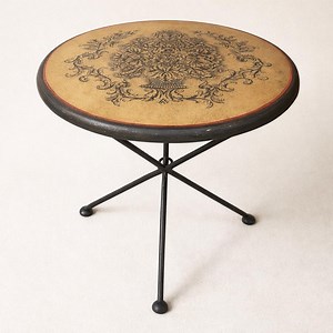 Hand-painted Gold Leaf Accent Table | Vintage European Tripod Stand - Etsy Australia