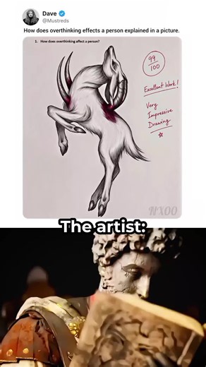 How overthinking affects a person explained in art... #artwithmeaning #respectartist💯 #deepmeaning #emotional #philosophicalart