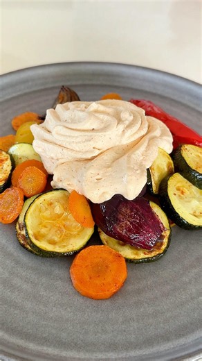 Roasted vegetables with bell pepper espuma #youtubeshorts #recipe #cooking #food #kisag