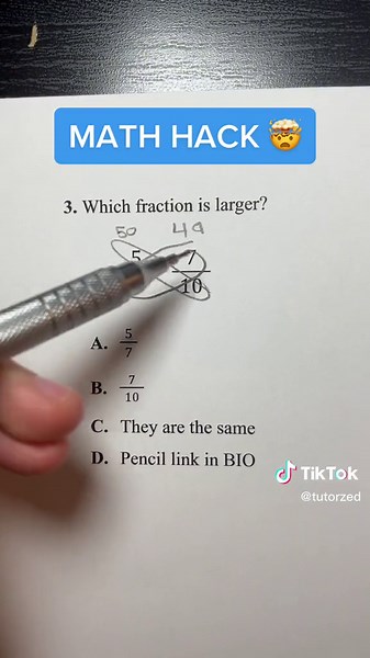 Cross Multiplication: Finding the Larger Fraction Math Hack