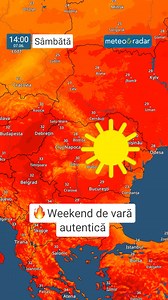 ☀️ Soare puternic și vreme caldă în weekend, dar și furtuni în unele zone. ⛈️ | Meteo & Radar România