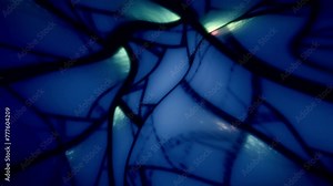 A warping background, geometric triangular shapes, hypnotic movement of wavy patterns creating a web of luminous glass-like surfaces. Stock Video