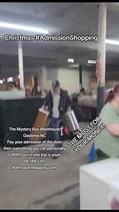 Christmas #AdmissionShopping! GET THE MOST FOR YOUR MONEY! Open in Gastonia Saturday 9a to 12 noon, Sunday 10a to 1p and Monday 4p to 7p. 1820 Spencer mtn rd Gastonia NC. In the back by the smokestack. No one under 16 admitted. Come see us! | The Mystery Box Warehouse Gastonia NC