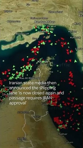 Watch: Ships cross the Strait of Hormuz during brief reopening